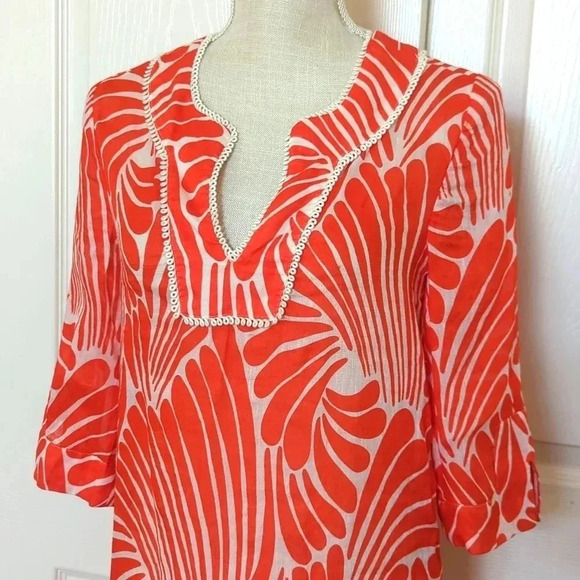 Kate Spade “Gwen” silk/linen tunic swim coverup - Picture 2 of 7